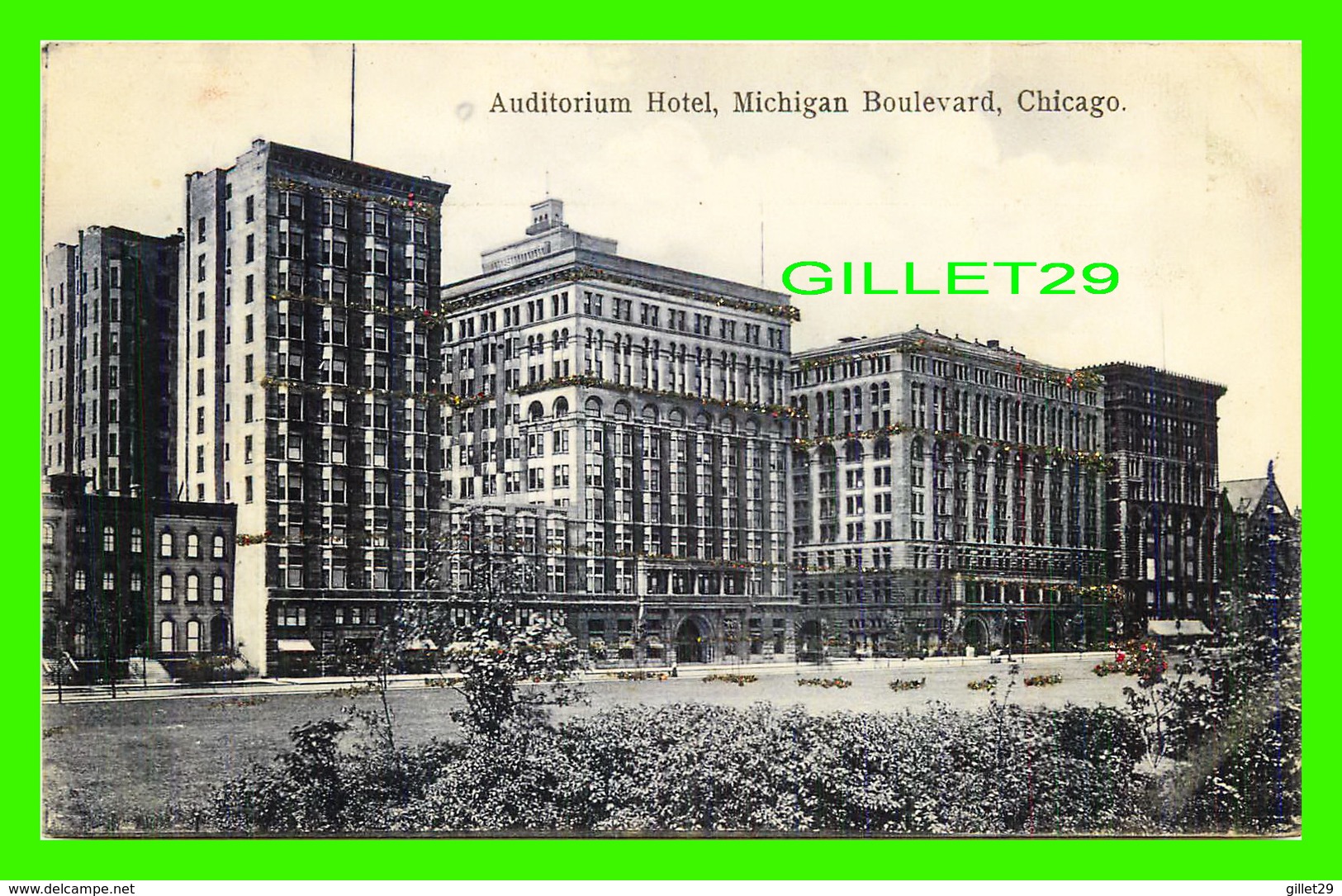 CHICAGO, IL - AUDITORIUM HOTEL, MICHIGAN BOULEVARD - SPARKLES - WRITTEN IN 1907  -  KRESGE & WILSON - - Chicago