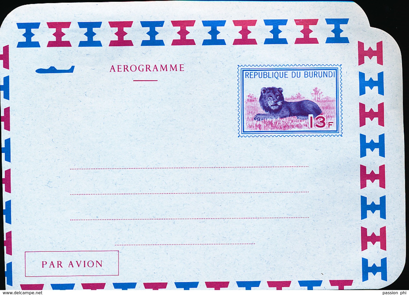 BURUNDI AIR LETTER STIBBE 3 UNUSED - Autres & Non Classés