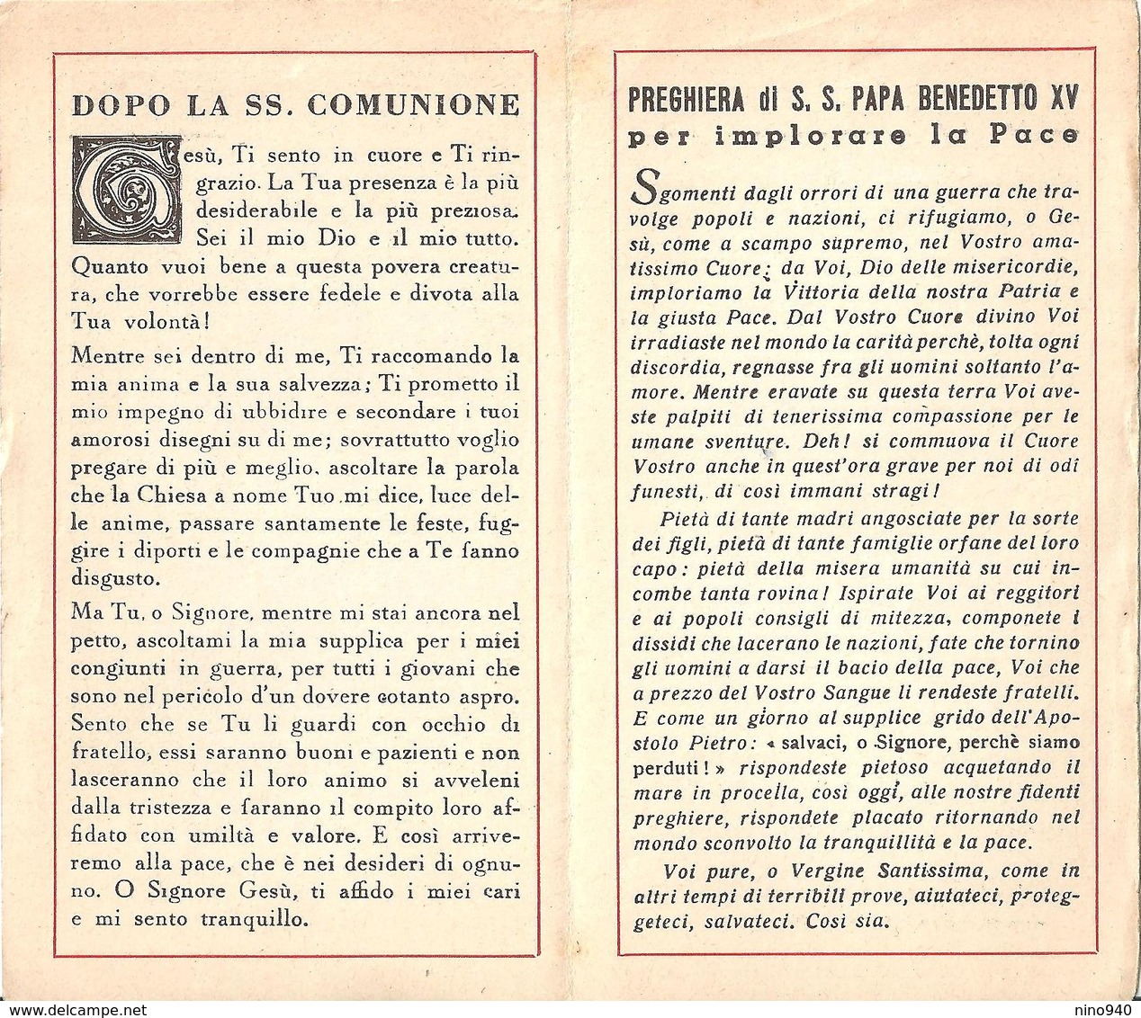 COMUNIONE PASQUALE - MILANO - Parr. S. Maria Alla Fontana- 1943 - A - Mm. 70 X 122 - Religione & Esoterismo