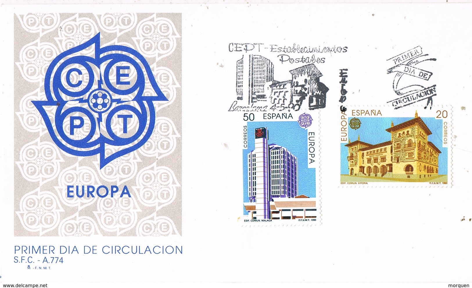31063. Carta F.D.C. BARCELONA 1990. Tema EUROPA - FDC