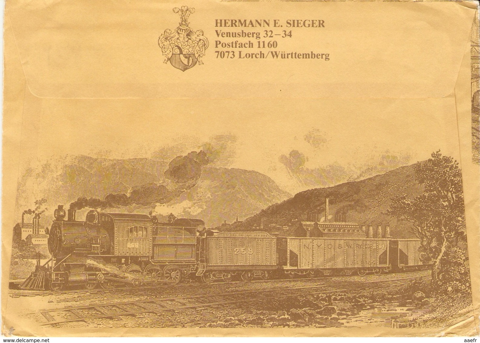 Allemagne Berlin 198? - Enveloppe Commerciale Illustrée - Hermann E. Sieger/Lorch - Cachet Stuttgart Sur 647 - Locomotiv - Lettres & Documents