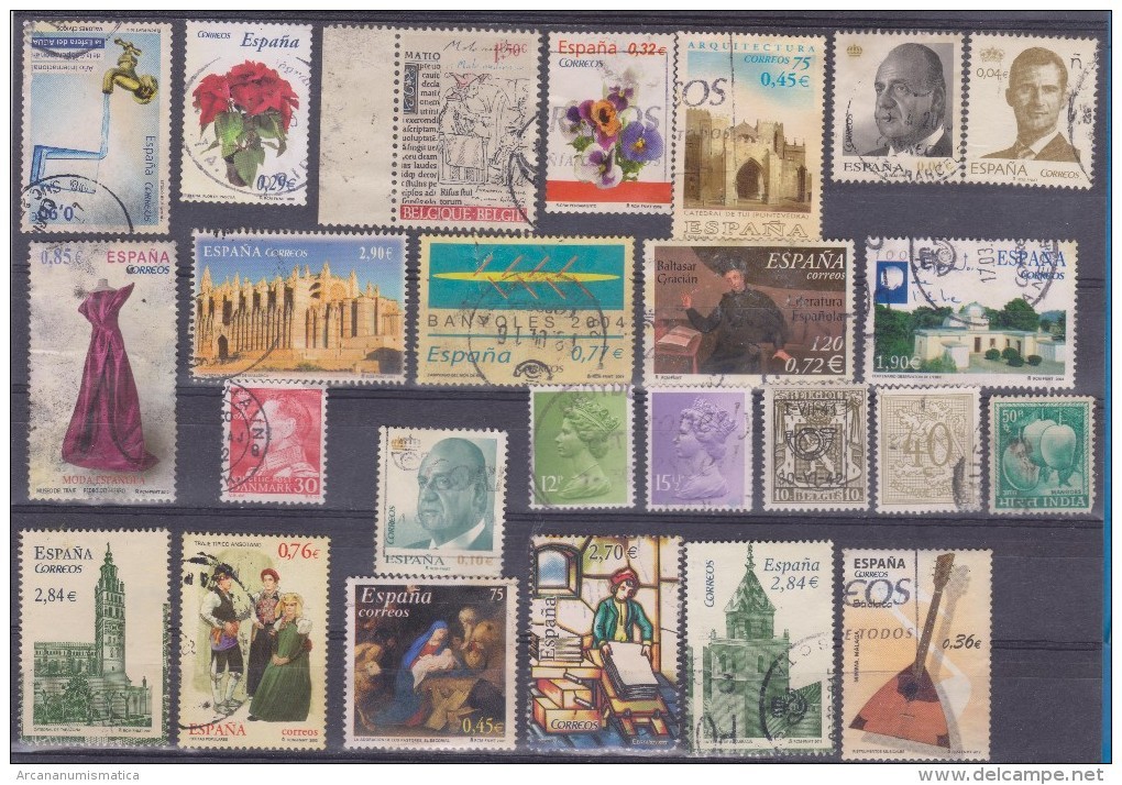 LOT OF USED STAMPS   PAISES  COUNTRIES VARIOS  VARIOUS   S-1747 - Vrac (max 999 Timbres)