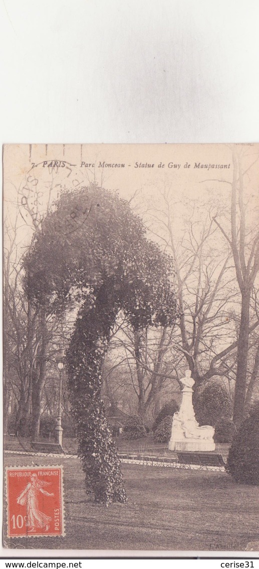 CPA -  7 - PARIS -   Parc Monceau - Statue De Guy De Maupassant - Parcs, Jardins