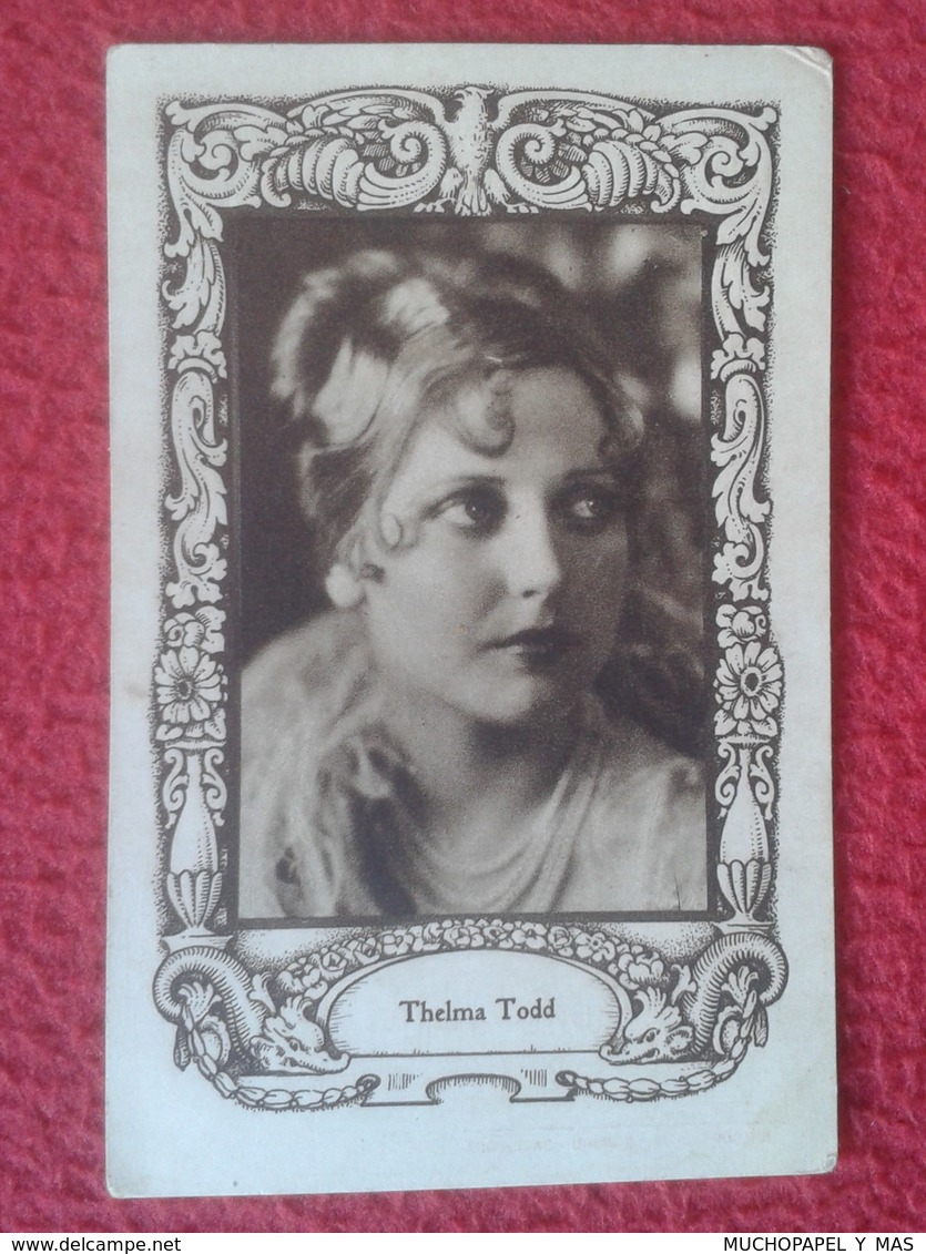 ANTIGUO CROMO OLD COLLECTIBLE CARD ACTRIZ DE CINE ACTRESS HOLLYWOOD ACTRICE THELMA TODD USA PUBLICIDAD MAGNESIA ROLY VER - Otros & Sin Clasificación