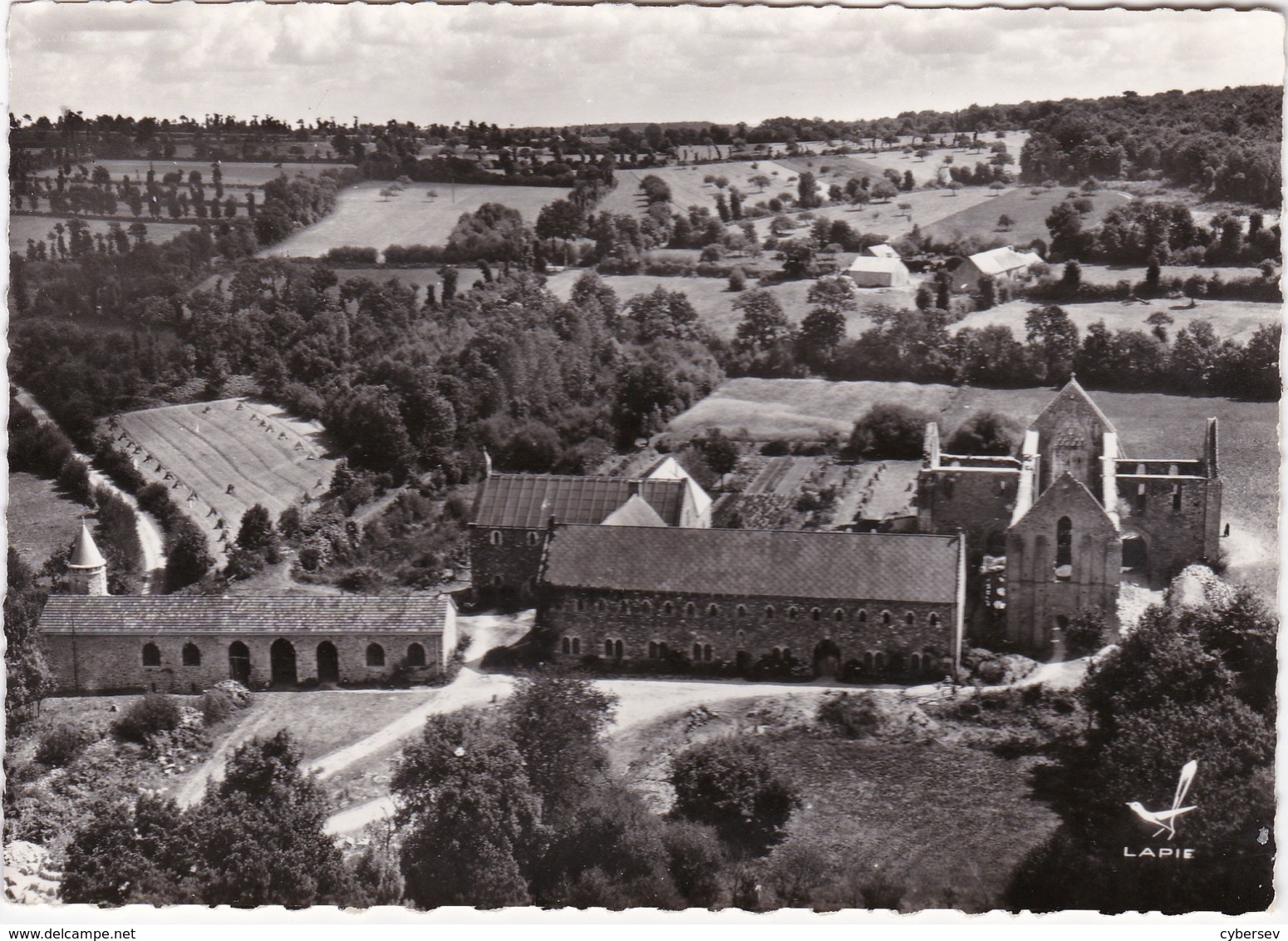 PLENEE-JUGON - L'Abbaye De BOQUEN Vue D'avion - CPSM GF Datée 1961 - Plénée-Jugon