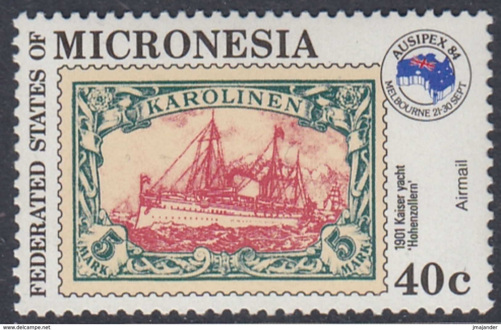 Micronesia 1984 -  Stamp On Stamp: German Colony Of Caroline Islands (ship) - Mi 27 ** MNH - Micronésie