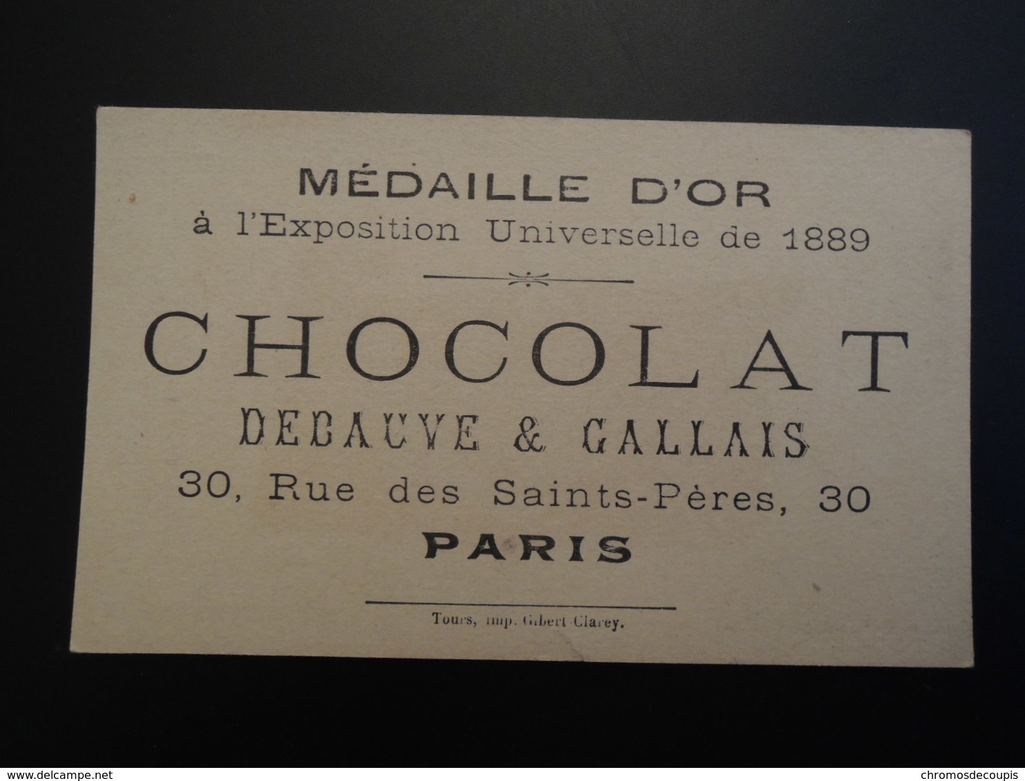 Chromo GIBERT-CLAREY.  Devinette. Publicité Chocolat Debauve & Gallais. Cherchez Henri IV. La Poule Au Pot - Autres & Non Classés