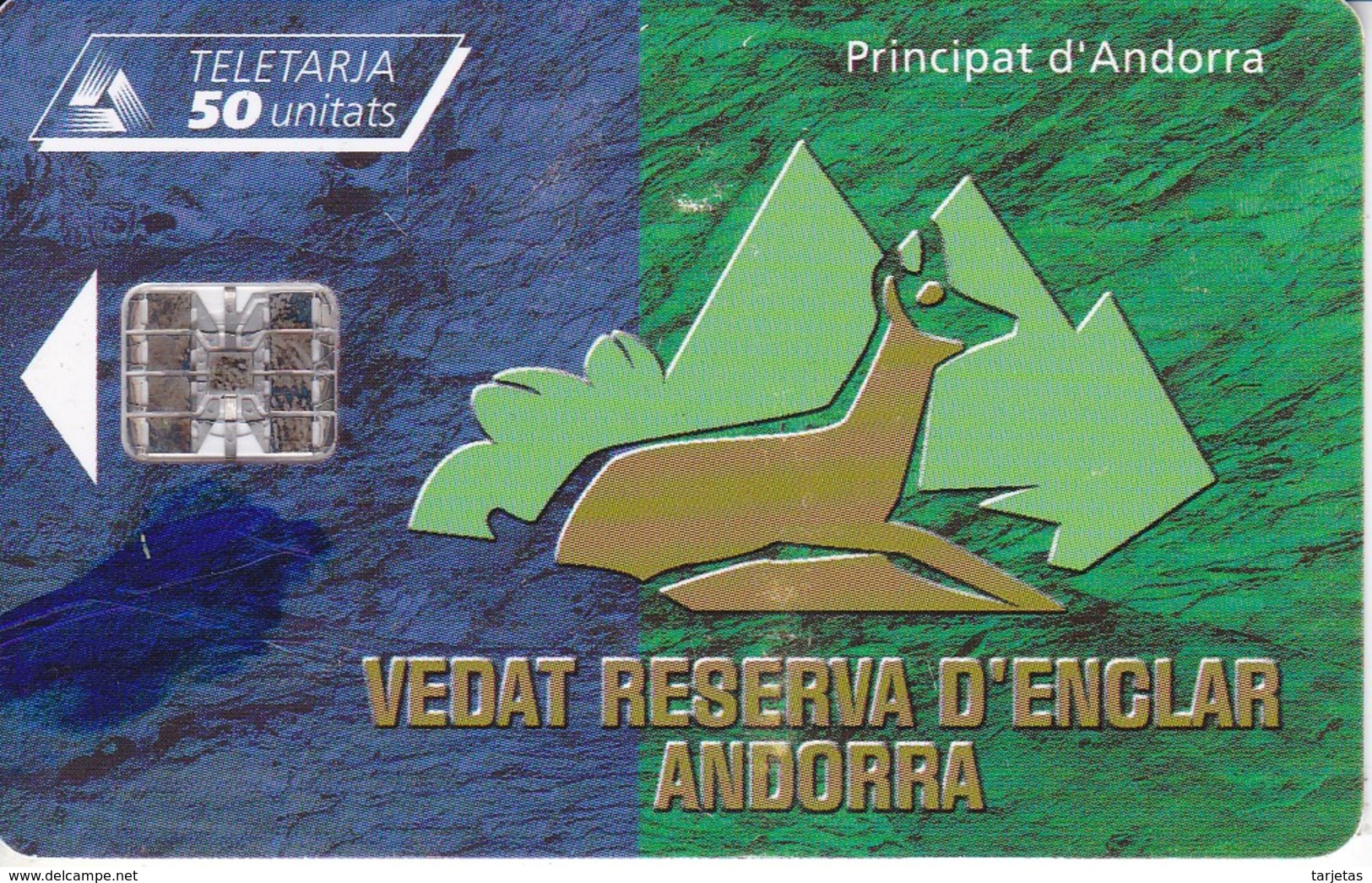 AND-095 TARJETA DE ANDORRA DEL VEDADO DE ENCLAR (REBECO-DEER) - Andorra