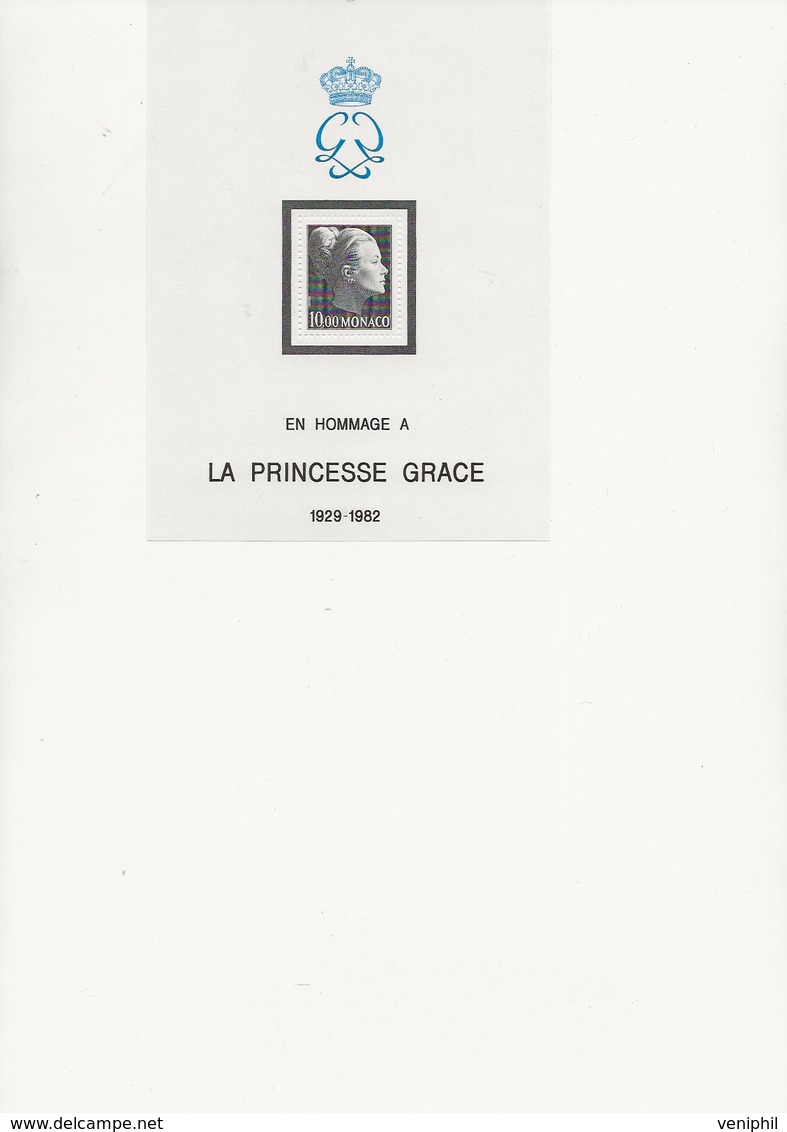 MONACO - BLOC FEUILLET N° 24 NEUF SANS CHARNIERE - PRINCESSE GRACE ANNEE 1983 - Blocs