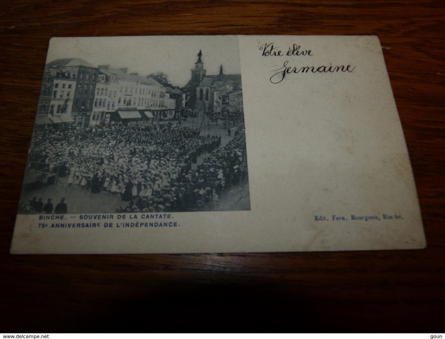 BC8-54 Rare Cpa Binche Souvenir De La Cantate 75ème Anniversaire De L'indépendance Ed Fern Bourgeois - Binche