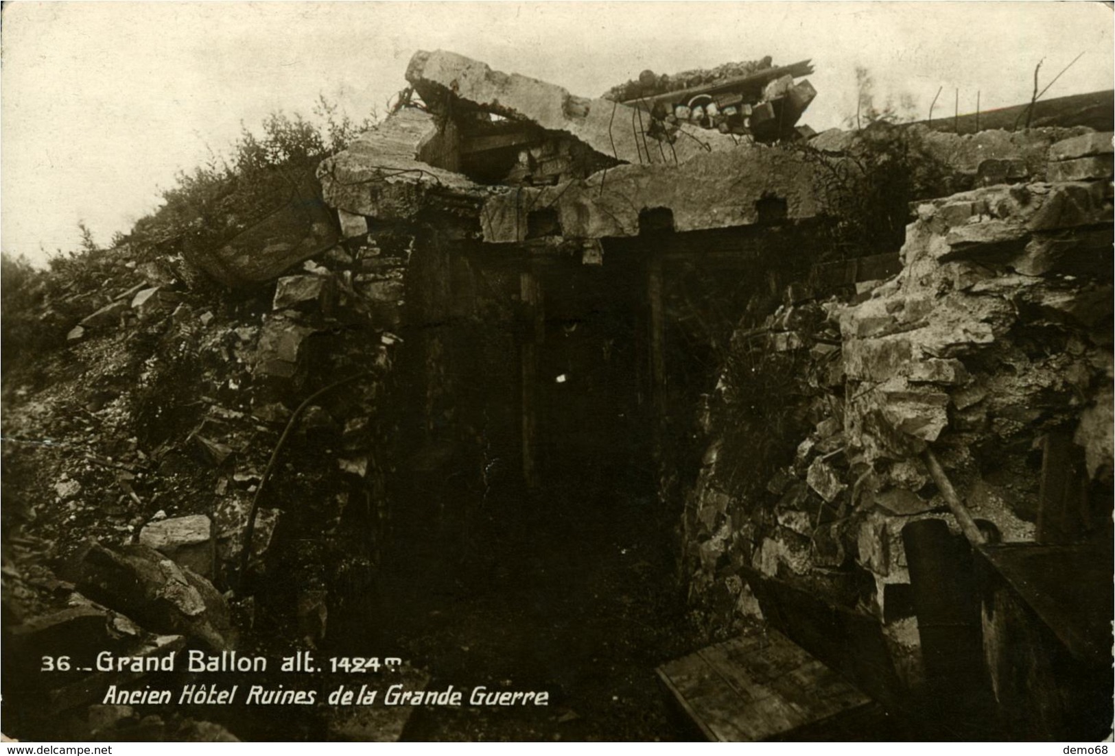 GUEBWILLER Ou SOULTZ ? Grand-Ballon Ancien Hôtel - Ruines De La Grande Guerre Carte Photo N 36 J Kuntz Guebwiller - Guebwiller