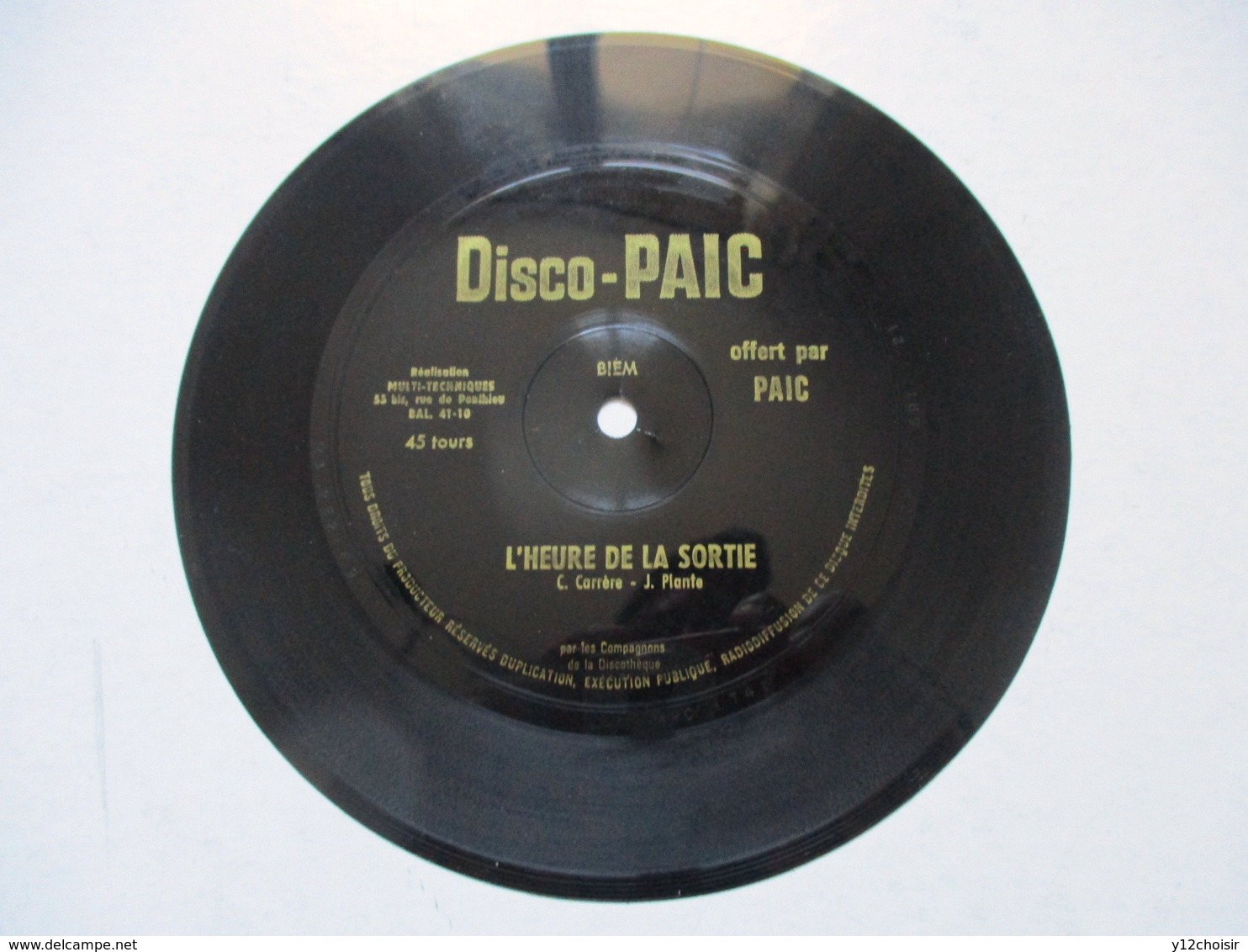 DISQUE SOUPLE 45 T DISCO PUBLICITE PUB LESSIVE PAIC L HEURE DE LA SORTIE ( SHEILA ? ) - Objets Dérivés