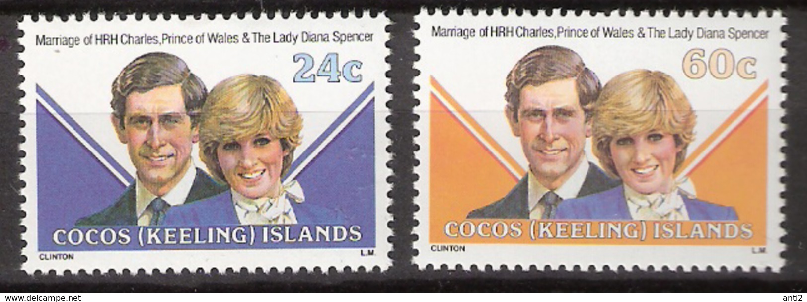 Cocos (Keeling) Islands 1981 Royal Wedding - Prince Charles And Diana  Mi  73-74 MNH(**) - Cocos (Keeling) Islands