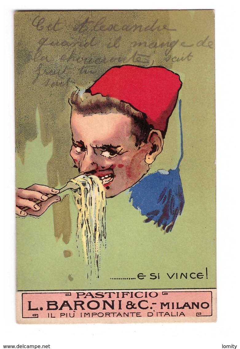 Pub Publicité Italie Cpa Carte Pates Pasta Pastificio L Baroni & Co Milano , Soldati Chiedete Sempre Pasta Baroni - Publicité