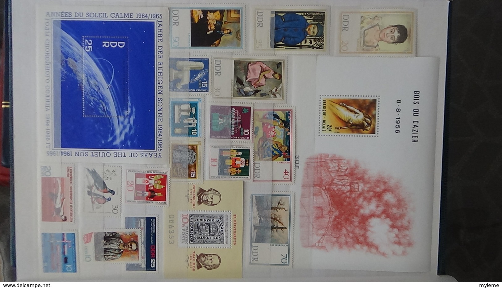 Gros Album (64 Photos) De Timbres Et 151 Blocs ** De Divers Pays Dont Quelques NON DENTELES. Côte Très Sympa - Collections (en Albums)