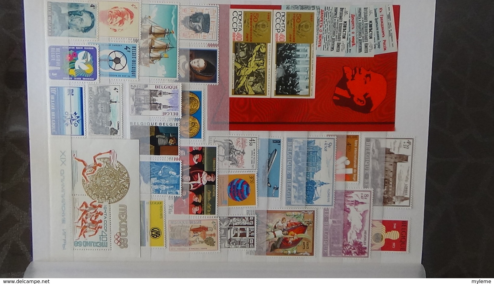 Gros album (64 photos) de timbres et 151 blocs ** de divers pays dont quelques NON DENTELES. Côte très sympa