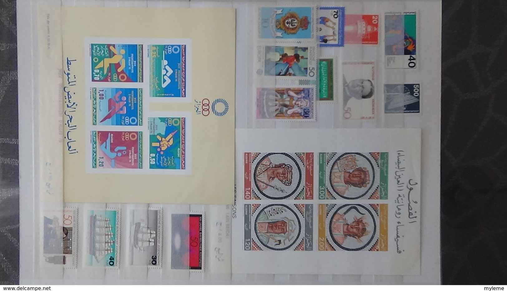 Gros album (60 photos) de timbres et 140 blocs ** de divers pays dont quelques NON DENTELES. Côte très sympa