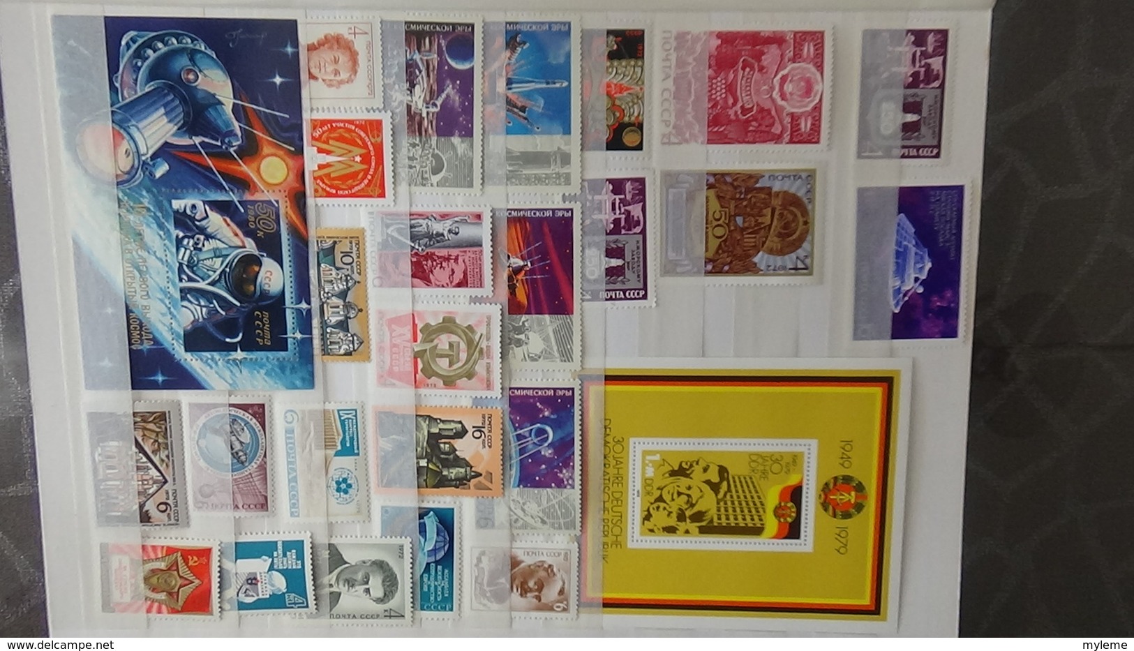 Gros album (60 photos) de timbres et 140 blocs ** de divers pays dont quelques NON DENTELES. Côte très sympa