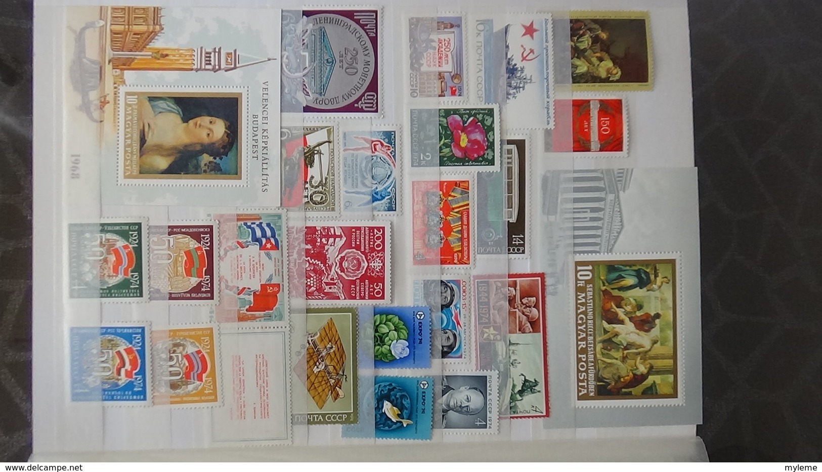 Gros album (60 photos) de timbres et 140 blocs ** de divers pays dont quelques NON DENTELES. Côte très sympa