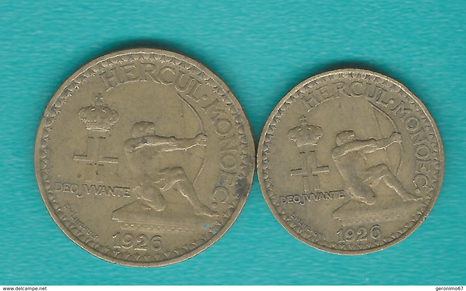 Monaco - Louis II - 1926 - 1 & 2 Francs - KM114 & KM115 - 1922-1949 Louis II