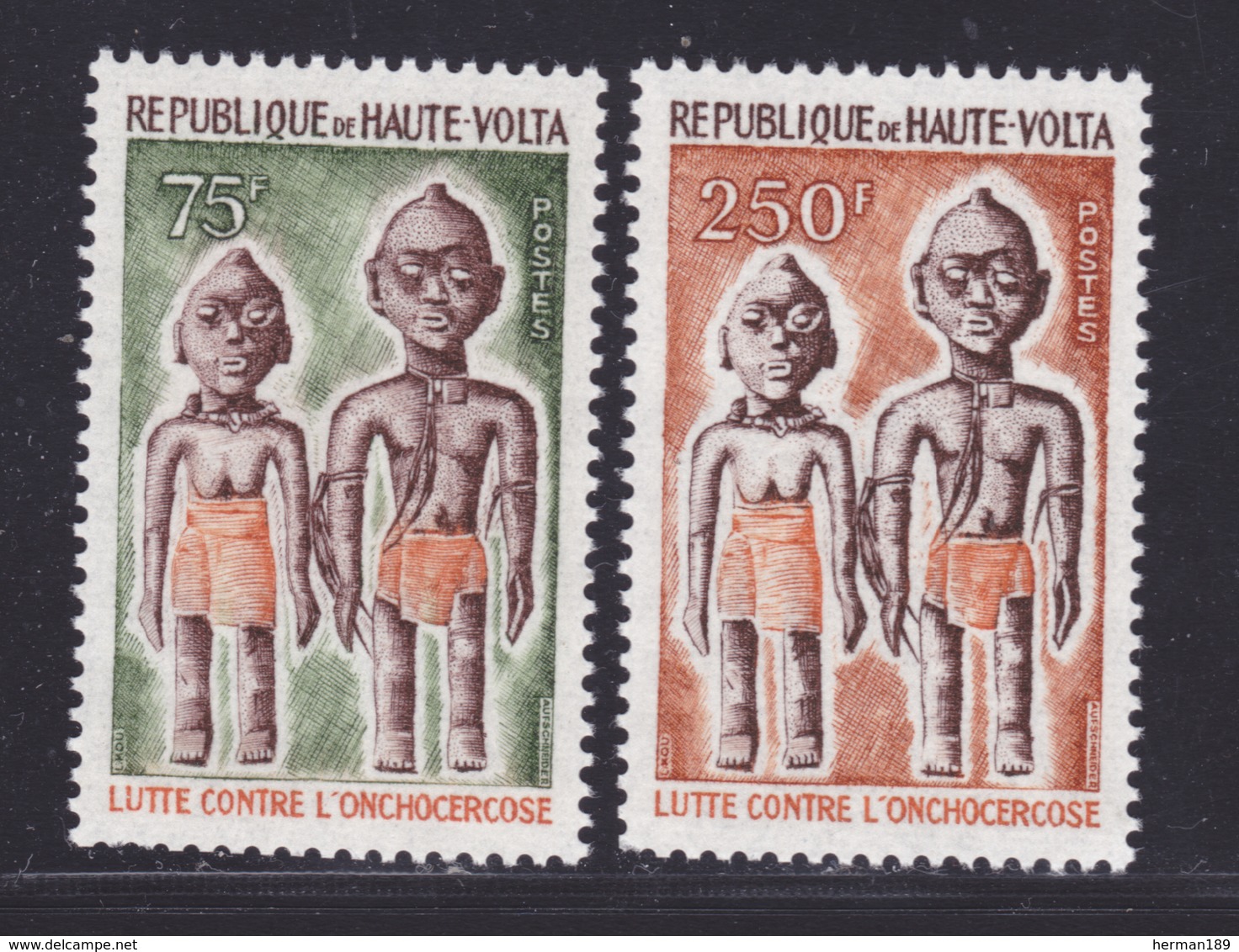 HAUTE-VOLTA N°  383 & 384 ** MNH Neufs Sans Charnière, TB (D8126) Lutte Contre L'onchocercose - 1976 - Haute-Volta (1958-1984)