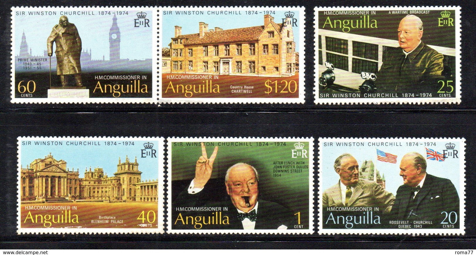 W1670 - ANGUILLA 1970 , Serie Yvert N. 161/166   ***   MNH  Churchill - Anguilla (1968-...)