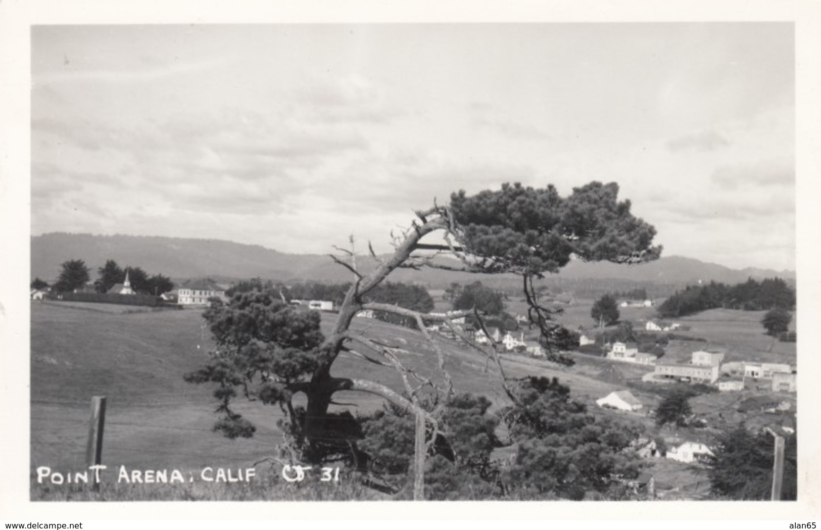 Point Arena California, View Of Town, C1940s/50s Vintage Real Photo Postcard - Other & Unclassified