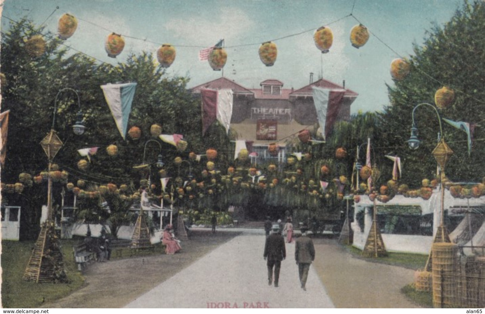 Oakland California, Idora Park Amusement Park, Ad For Opera Good For 5 Cents Trade, C1900s Vintage Postcard - Oakland