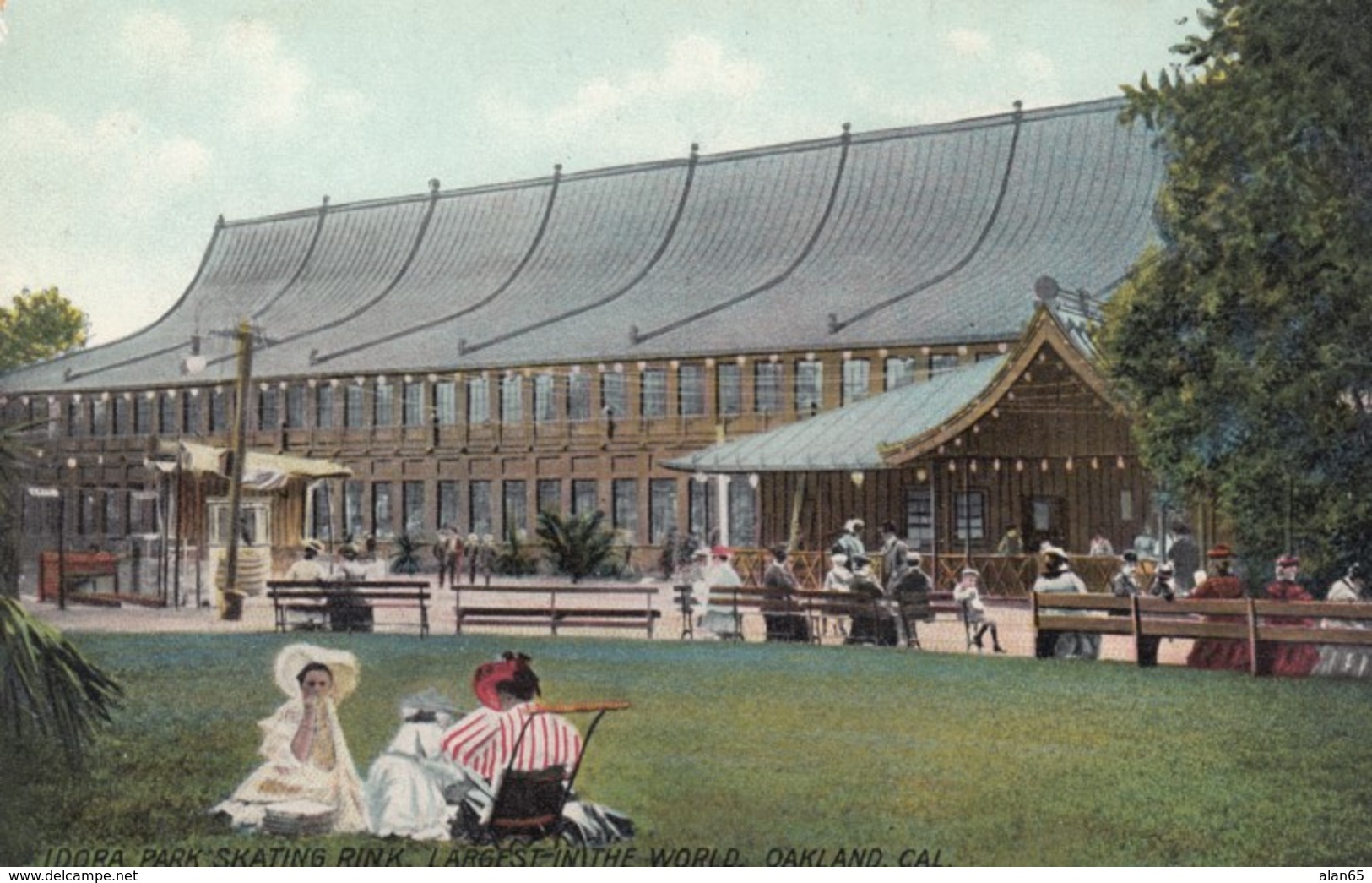 Oakland California, Idora Park Amusement Park, View Of Skating Rink, C1900s/10s Vintage Postcard - Oakland