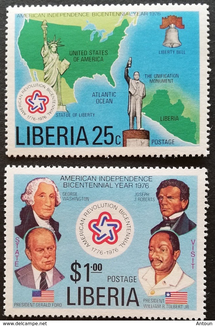 Liberia   1976 American Bicentennial And Visit Of Pres.William R. Tolbert,Jr. - Liberia