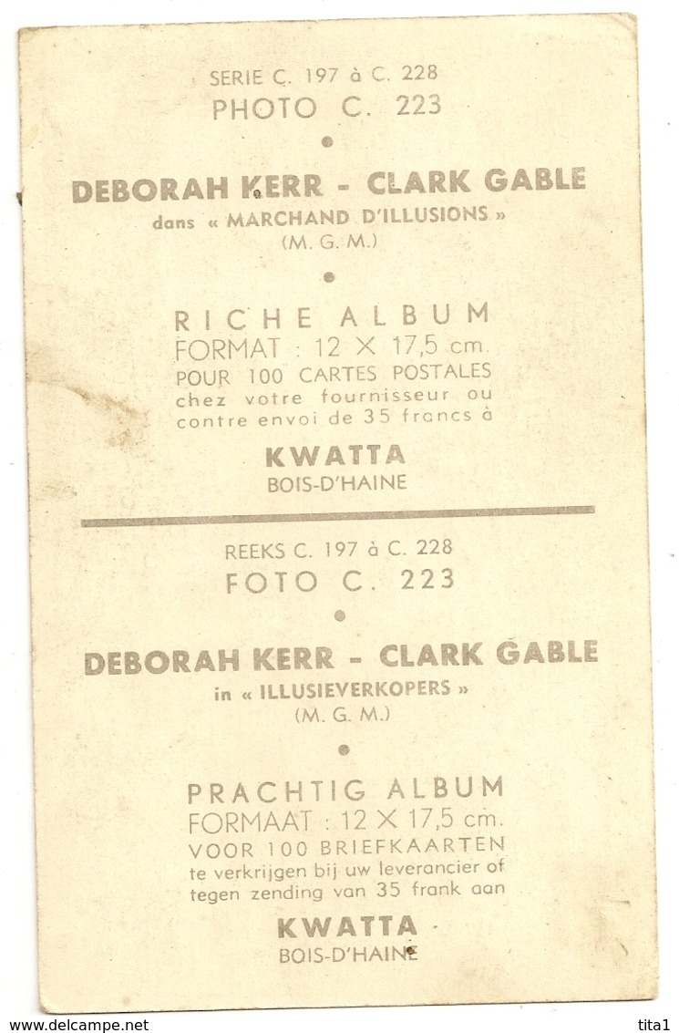 174 - Déborah Kerr - Clark Gable  Dans " Marchand D' Illusions" - Autres & Non Classés