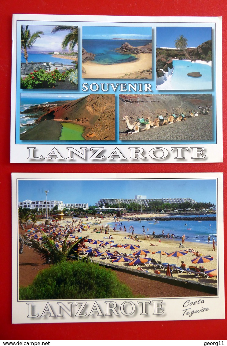 2 X Lanzarote - Costa Teguise - Atlantischer Ozean - Spanien - Vulkan - Kanaren - Strand Kamele - Lanzarote