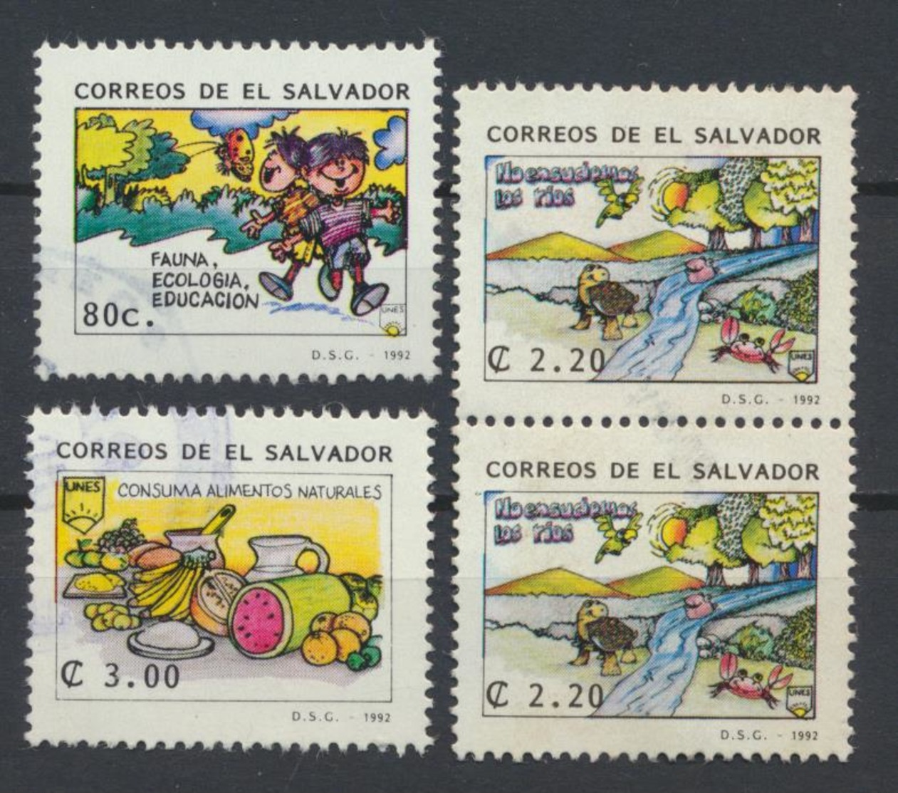 °°° EL SALVADOR - Y&T N°1132/34/35 - 1992 °°° - El Salvador