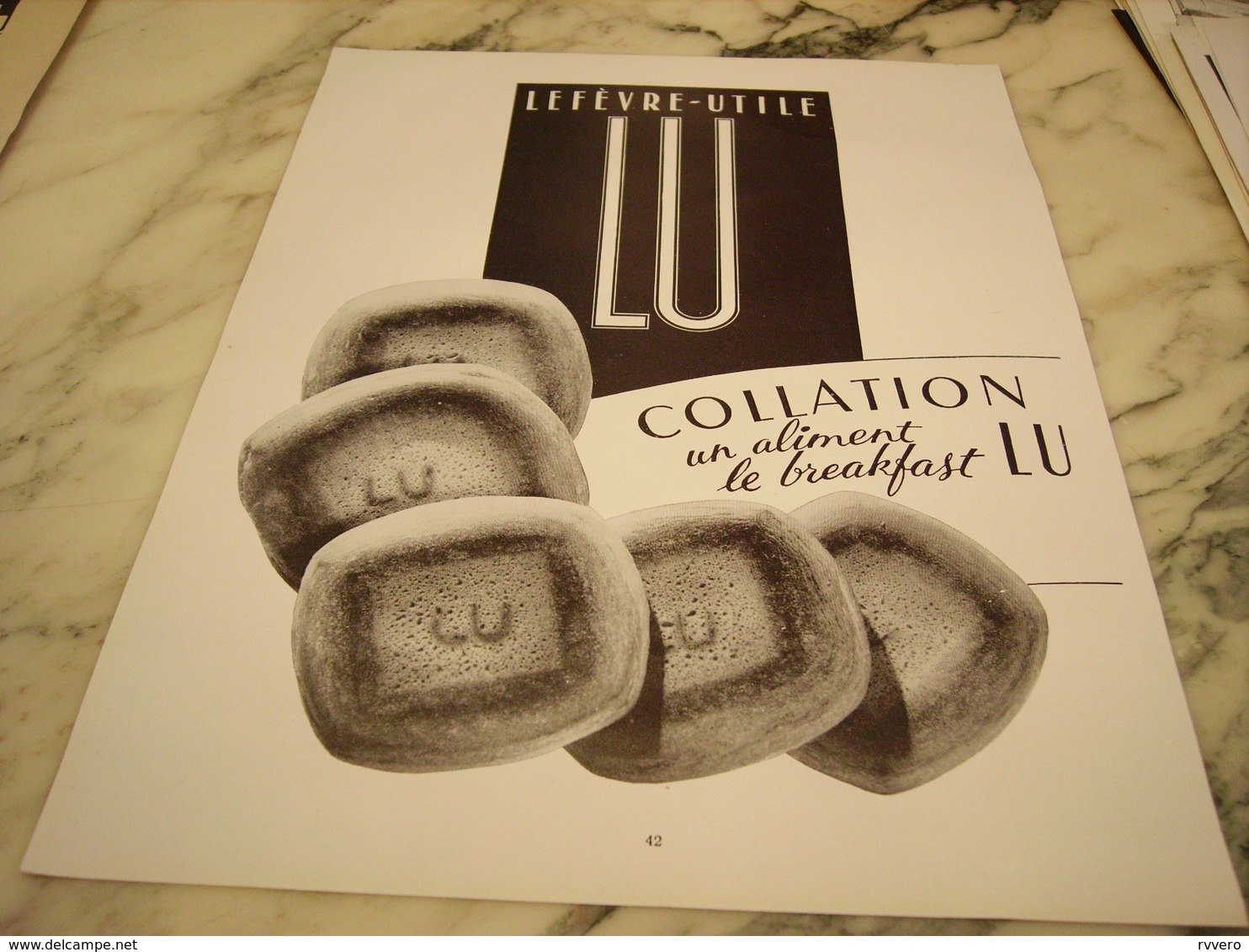 ANCIENNE PUBLICITE LU BISCUIT LEFEVRE COLLATION 1953 - Affiches