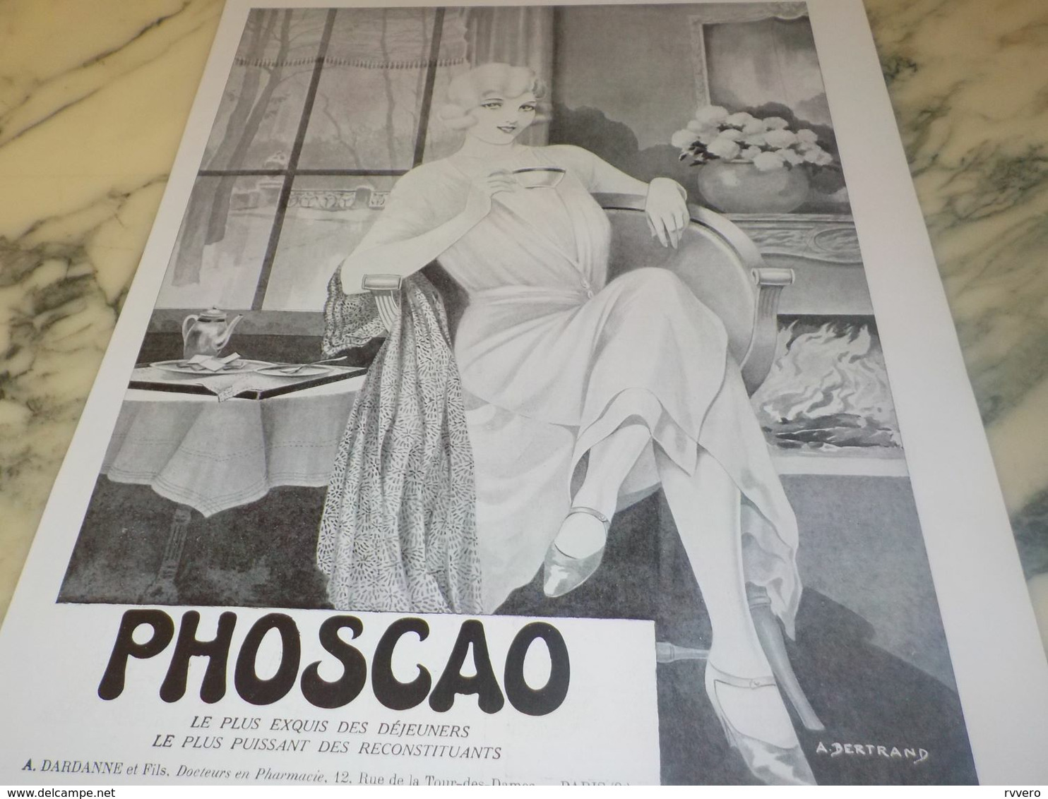 ANCIENNE PUBLICITE CHOCOLAT PHOSCAO 1932 - Autres & Non Classés