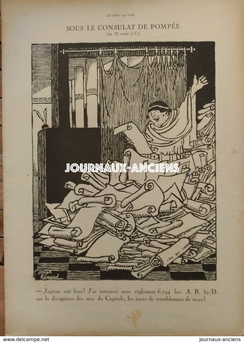 1922 LA CHARRETTE " CHARRIE " - N° 9 - LES RONDS DE CUIR - Dessins Joseph HERMARD Texte R. de JOUVENEL MILLE ALLARD