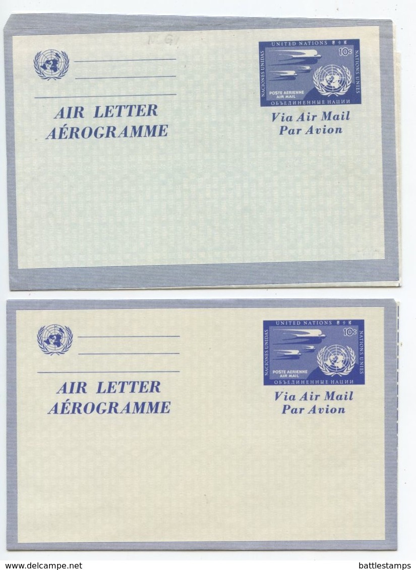 United Nations - New York 1950‘s 2 Mint Aerogrammes UC2 & UC2a - Altri & Non Classificati