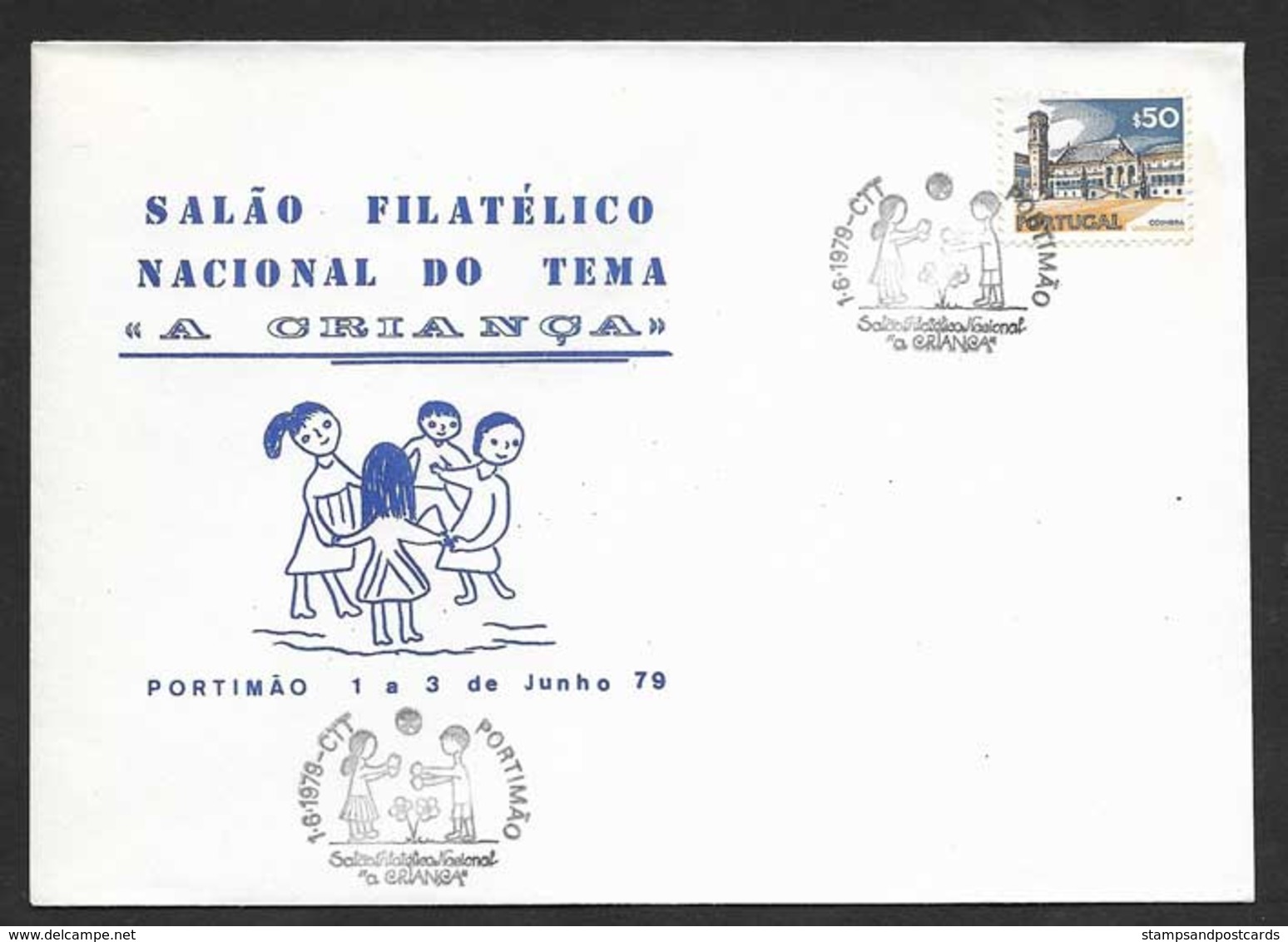 Portugal Cachet Commémoratif Expo Philatelique Année Internationale De L' Enfant Algarve 1979 Children's Year Event Pmk - Flammes & Oblitérations