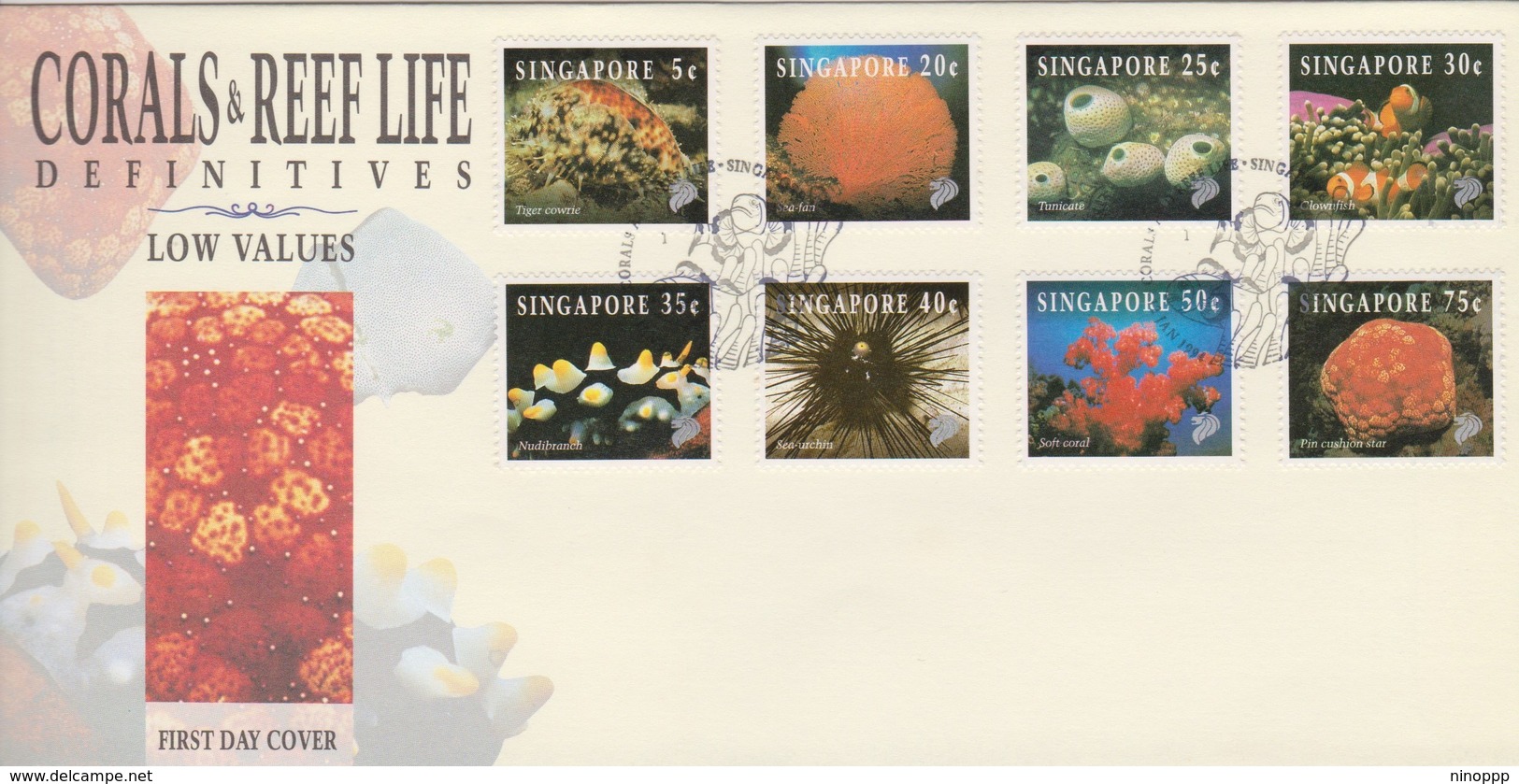 Singapore 1994 Coral Life Low Values FDC - Singapore (1959-...)