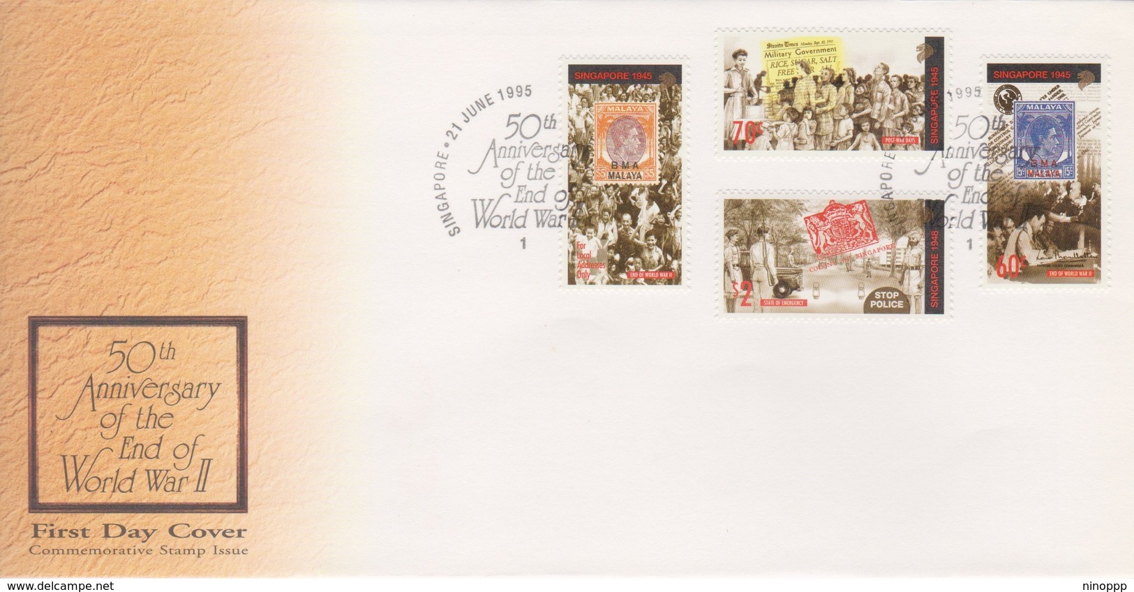 Singapore 1995 50th Anniversary End WWII FDC - Singapore (1959-...)