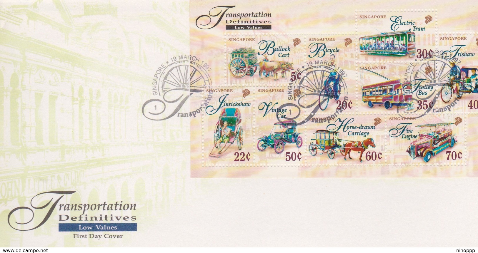 Singapore 1997 Transportation Definitive Low Values Miniature Sheet FDC - Singapore (1959-...)