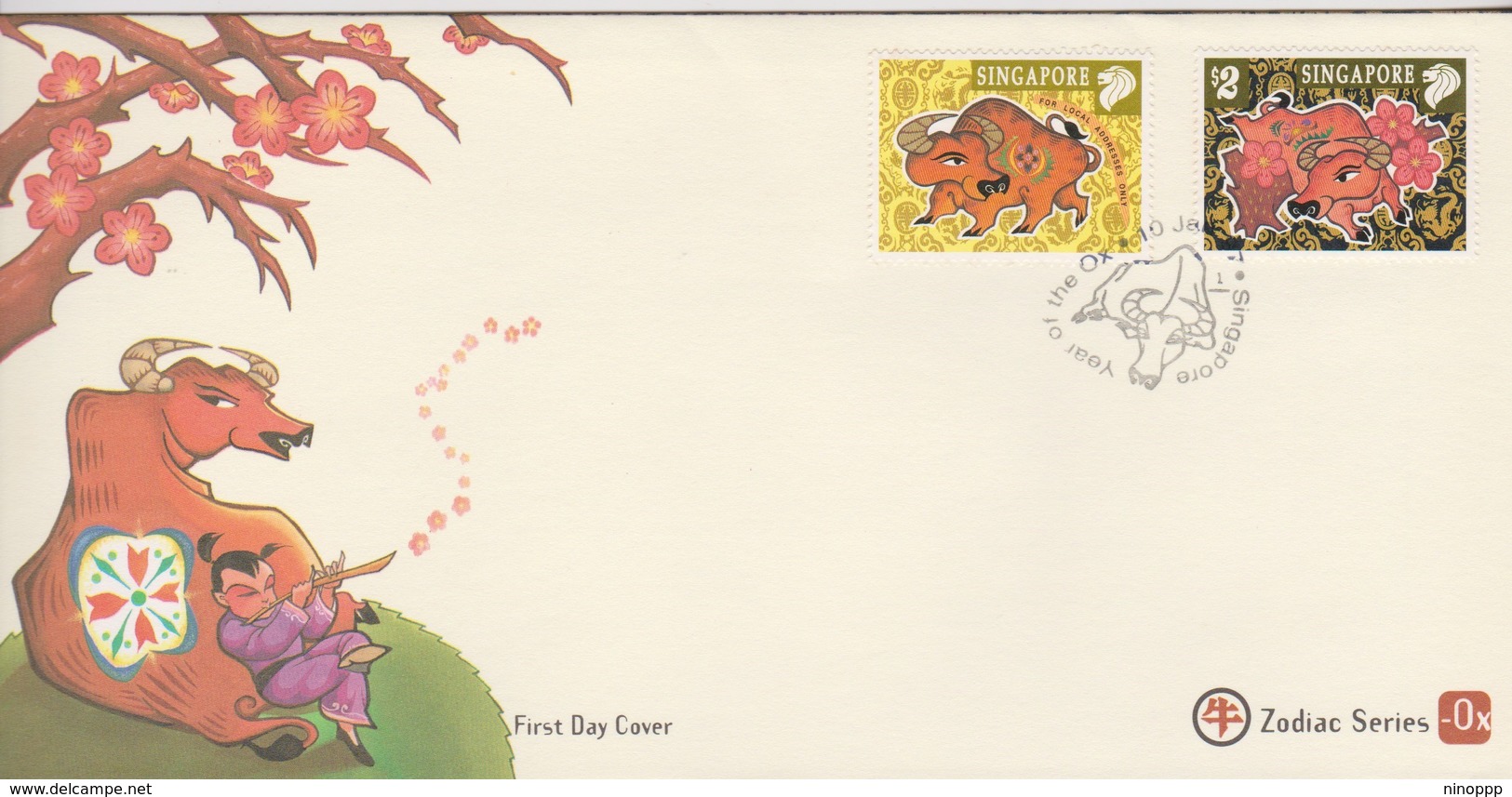 Singapore 1997 Year Of The Ox FDC - Singapore (1959-...)