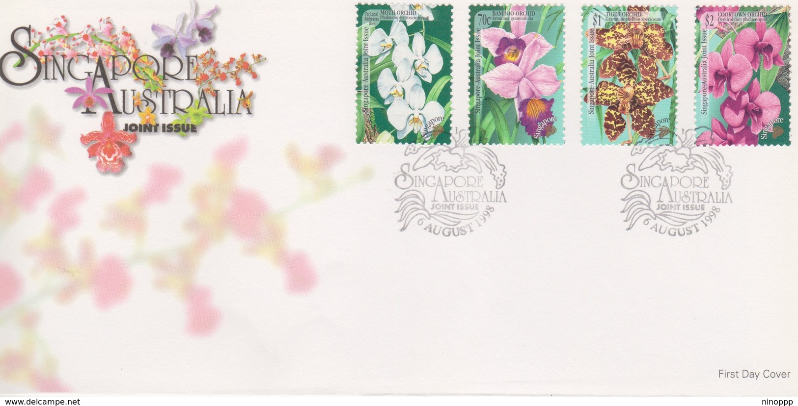 Singapore 1998 Orchids Joint Isue With Australia FDC - Singapore (1959-...)