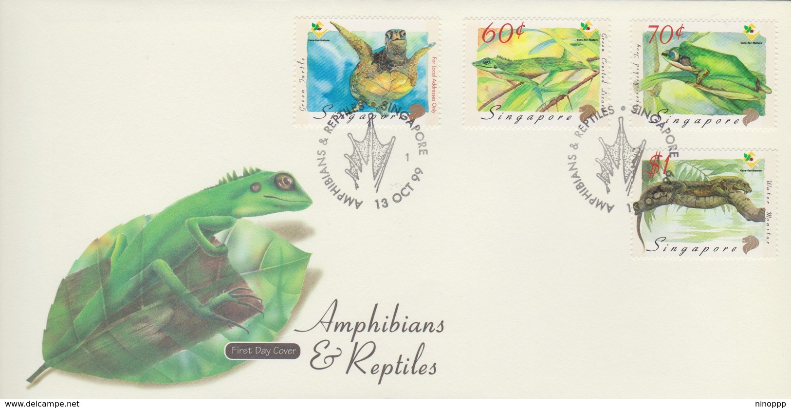 Singapore 1999 Amphibians And Reptiles FDC - Singapore (1959-...)