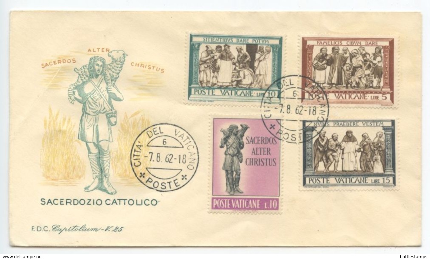 Vatican 1962 Cover Sacerdozio Cattolico, Scott 284-286, 330 - Covers & Documents