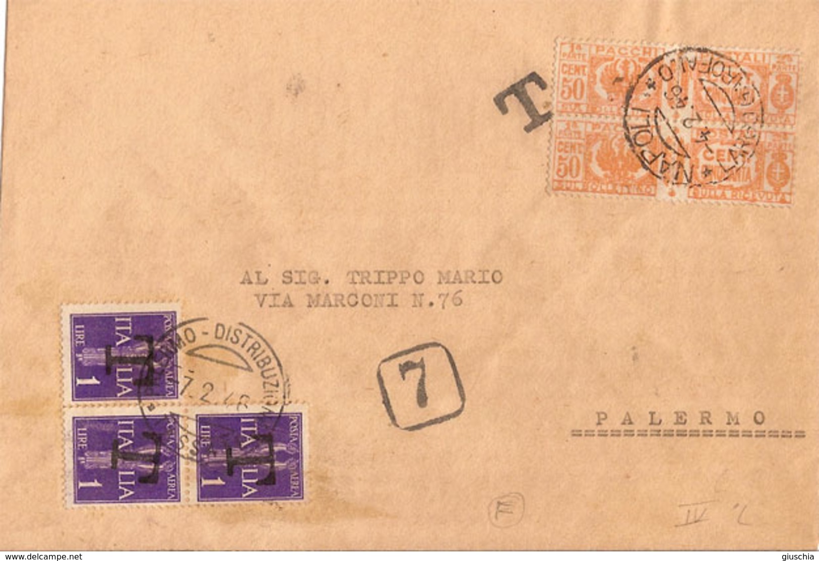 (St.Post.).Luogotenenza.1946.Lettera Del 4-2-46 Tassata Per Tariffa Insufficente (28-18) - Poststempel