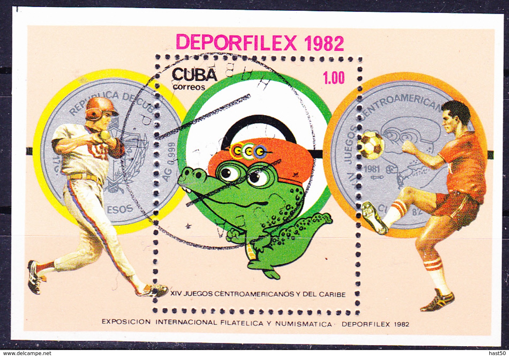 Kuba Cuba - Internationale Philatelie- Und Numismatik-Ausstellung DEPORFILEX ’82 (Mi.Nr.: Bl. 73) 1982 - Gest Used Obl - Blocchi & Foglietti