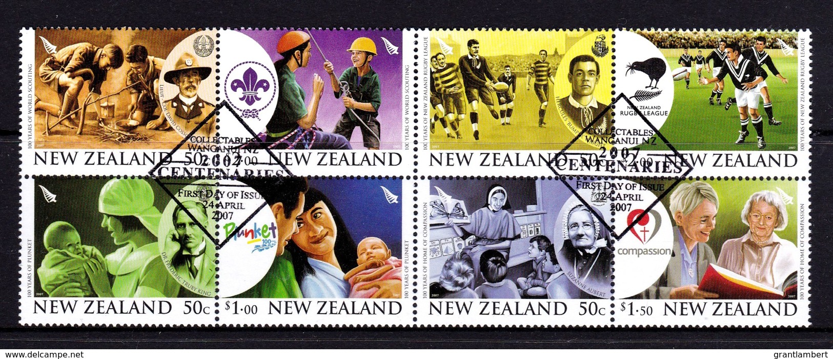 New Zealand 2007 Centenaries Block Of 8 Used - Used Stamps