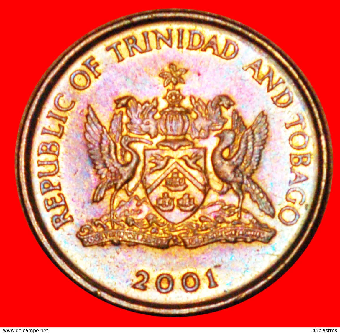 # HUMMING-BIRD And 3 SHIPS (1976-2016): TRINIDAD AND TOBAGO ★ 1 CENT 2001 MINT LUSTER! LOW START ★ NO RESERVE! - Trinité & Tobago