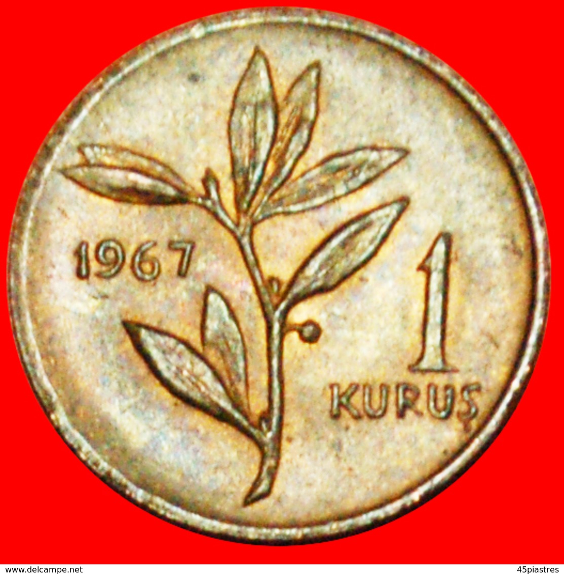 # OLIVE (1963-1974): TURKEY★ 1 KURUS 1967 UNC! LOW START ★ NO RESERVE! - Turkije